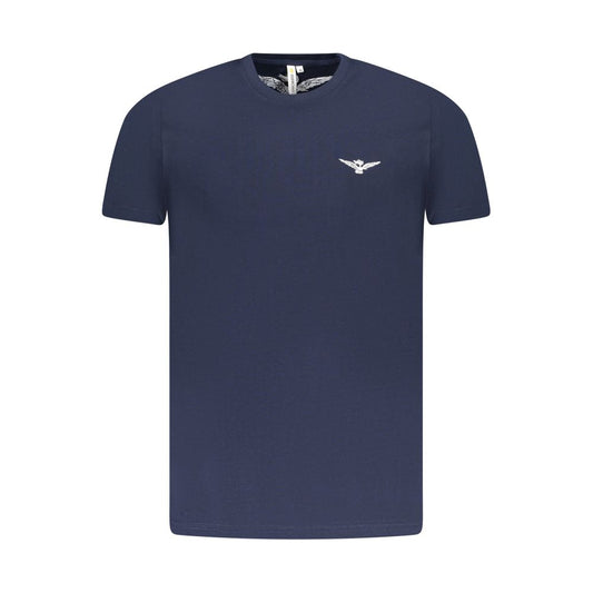 T-Shirt by Accademia Militare for men in cotton blue & print features a plush silhouette, showcasing a sophisticated crew neckline and short-sleeve for a truly plush finish.