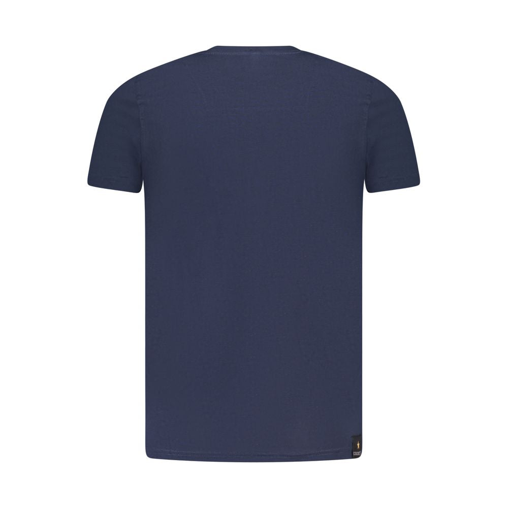 T-Shirt by Accademia Militare for men in cotton blue & print showcases a dramatic silhouette, elegantly detailed with a dramatic crew neckline and for a truly dramatic finish.