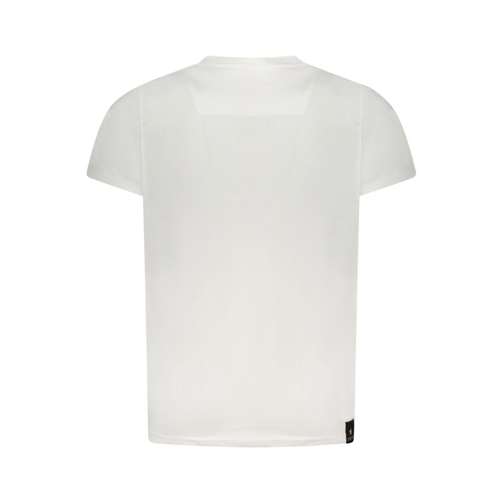 T-Shirt by Accademia Militare for men in cotton white & print features an on trend silhouette, perfectly showcasing a on trend and crew neckline for an elevated aesthetic.