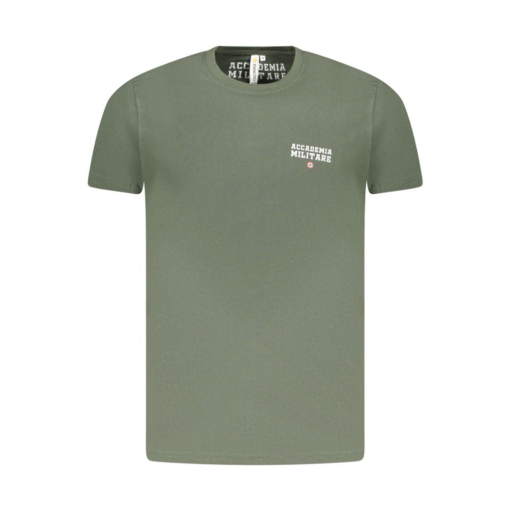T-Shirt by Accademia Militare for men in cotton green & print features a plush silhouette, showcasing a sophisticated crew neckline and short-sleeve for a truly plush finish.