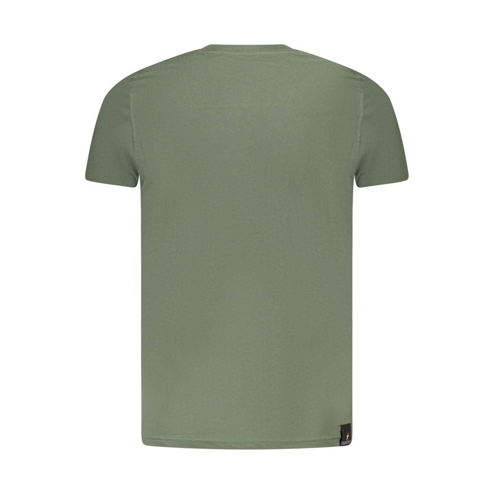 T-Shirt by Accademia Militare for men in cotton green & print showcases a unassuming silhouette, artfully detailed with a refined crew neckline and unassuming for a sophisticated, contemporary look.