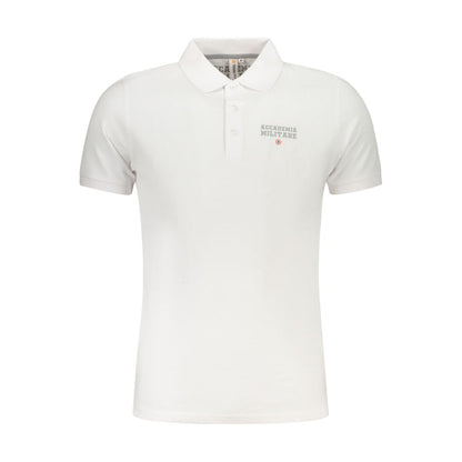 Polo Shirt by Accademia Militare for men in cotton white, signature & print features a eye catching silhouette, showcasing a refined and short-sleeve for a eye catching finish.