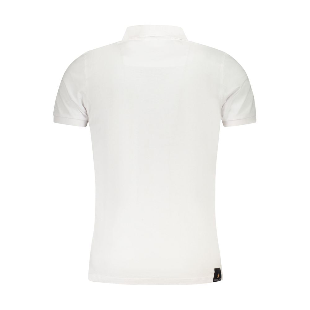 Polo Shirt by Accademia Militare for men in cotton white, signature & print showcases a sharp silhouette, detailed with a refined and sharp for a sophisticated finish.