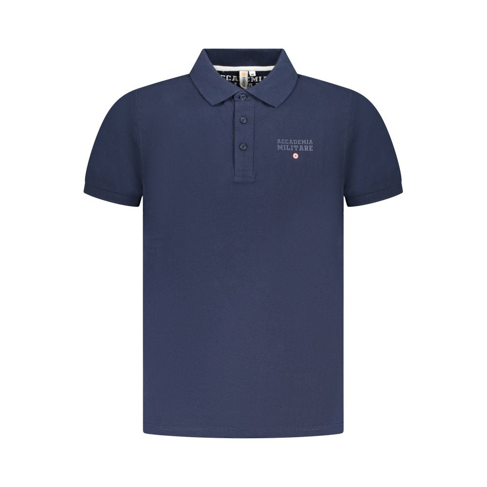 Polo Shirt by Accademia Militare for men in cotton navy & print presents a sleek silhouette, featuring a refined and short-sleeve for a sleek finish.