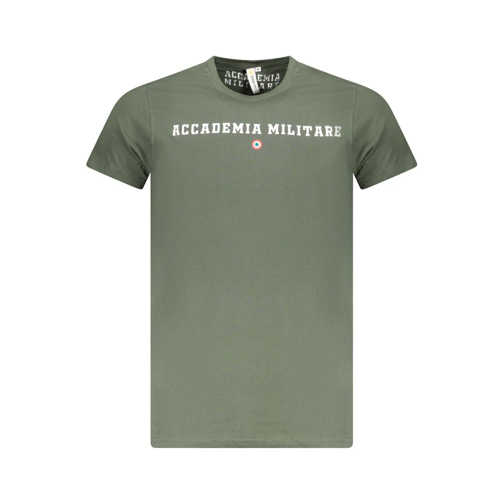 T-Shirt by Accademia Militare for men in cotton green, signature & print features a plush silhouette, showcasing a sophisticated crew neckline and short-sleeve for a truly plush finish.