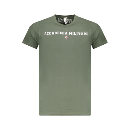 T-Shirt by Accademia Militare for men in cotton green, signature & print features a plush silhouette, showcasing a sophisticated crew neckline and short-sleeve for a truly plush finish.