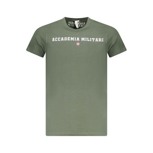 T-Shirt by Accademia Militare for men in cotton green, signature & print features a plush silhouette, showcasing a sophisticated crew neckline and short-sleeve for a truly plush finish.