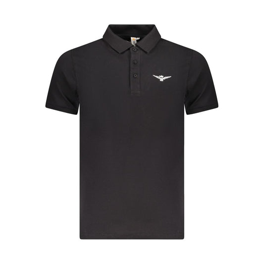 Polo Shirt by Accademia Militare for men in cotton black & print showcases a sharp silhouette, detailed with a refined and sharp short-sleeve for a sophisticated finish.