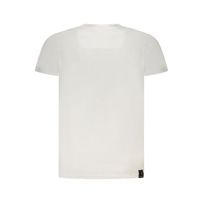 T-Shirt by Accademia Militare for men in cotton white & print features an edgy silhouette, meticulously detailed with a sophisticated and for a truly edgy finish.