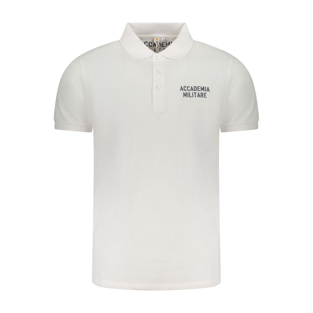 Polo Shirt by Accademia Militare for men in cotton white & print features a eye catching silhouette, showcasing a refined and short-sleeve for a eye catching finish.