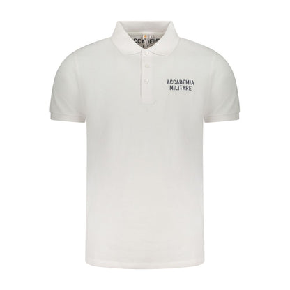 Polo Shirt by Accademia Militare for men in cotton white & print features a eye catching silhouette, showcasing a refined and short-sleeve for a eye catching finish.