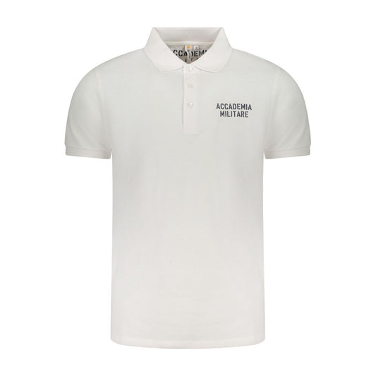 Polo Shirt by Accademia Militare for men in cotton white & print features a eye catching silhouette, showcasing a refined and short-sleeve for a eye catching finish.