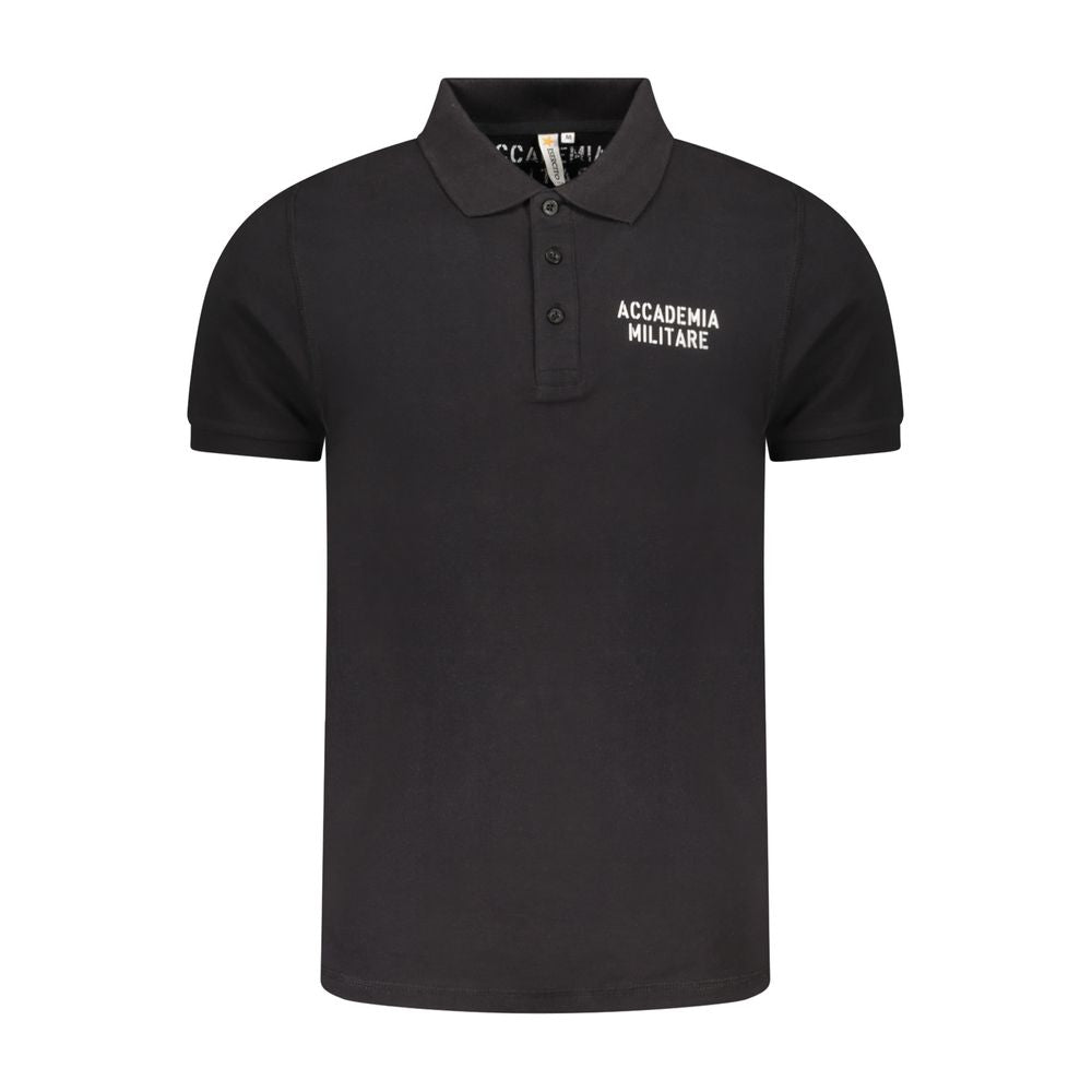 This Polo Shirt by Accademia Militare for men in cotton black & print presents a flawless silhouette, showcasing flawless short-sleeve detailing and a refined for a truly flawless aesthetic.