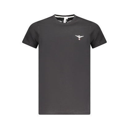 T-Shirt by Accademia Militare for men in cotton black & print features an on trend silhouette, perfectly showcasing a on trend short-sleeve and crew neckline for an elevated aesthetic.