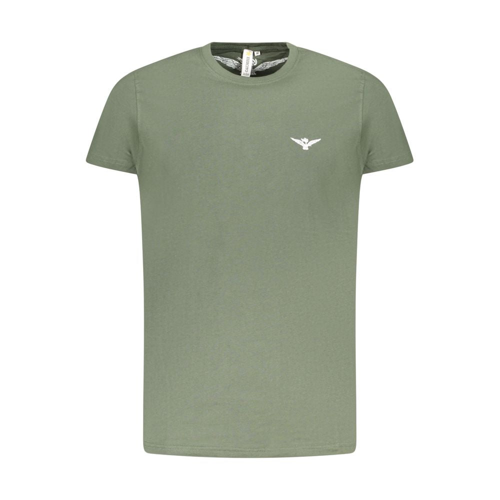 T-Shirt by Accademia Militare for men in cotton green & print showcases a fashionable silhouette, elegantly detailed with a fashionable short-sleeve and crew neckline for a sophisticated, high-fashion look.