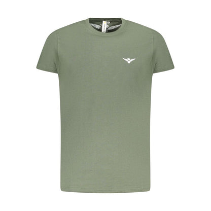 T-Shirt by Accademia Militare for men in cotton green & print showcases a fashionable silhouette, elegantly detailed with a fashionable short-sleeve and crew neckline for a sophisticated, high-fashion look.
