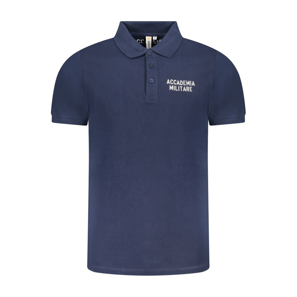Polo Shirt by Accademia Militare for men in cotton blue & print features a eye catching silhouette, showcasing a refined and short-sleeve for a eye catching finish.