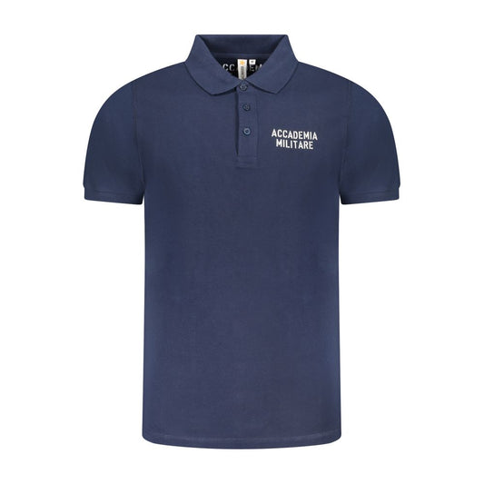 Polo Shirt by Accademia Militare for men in cotton blue & print features a eye catching silhouette, showcasing a refined and short-sleeve for a eye catching finish.