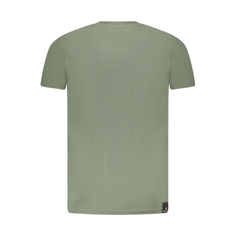 T-Shirt by Accademia Militare for men in cotton green & print features an on trend silhouette, perfectly showcasing a on trend and crew neckline for an elevated aesthetic.