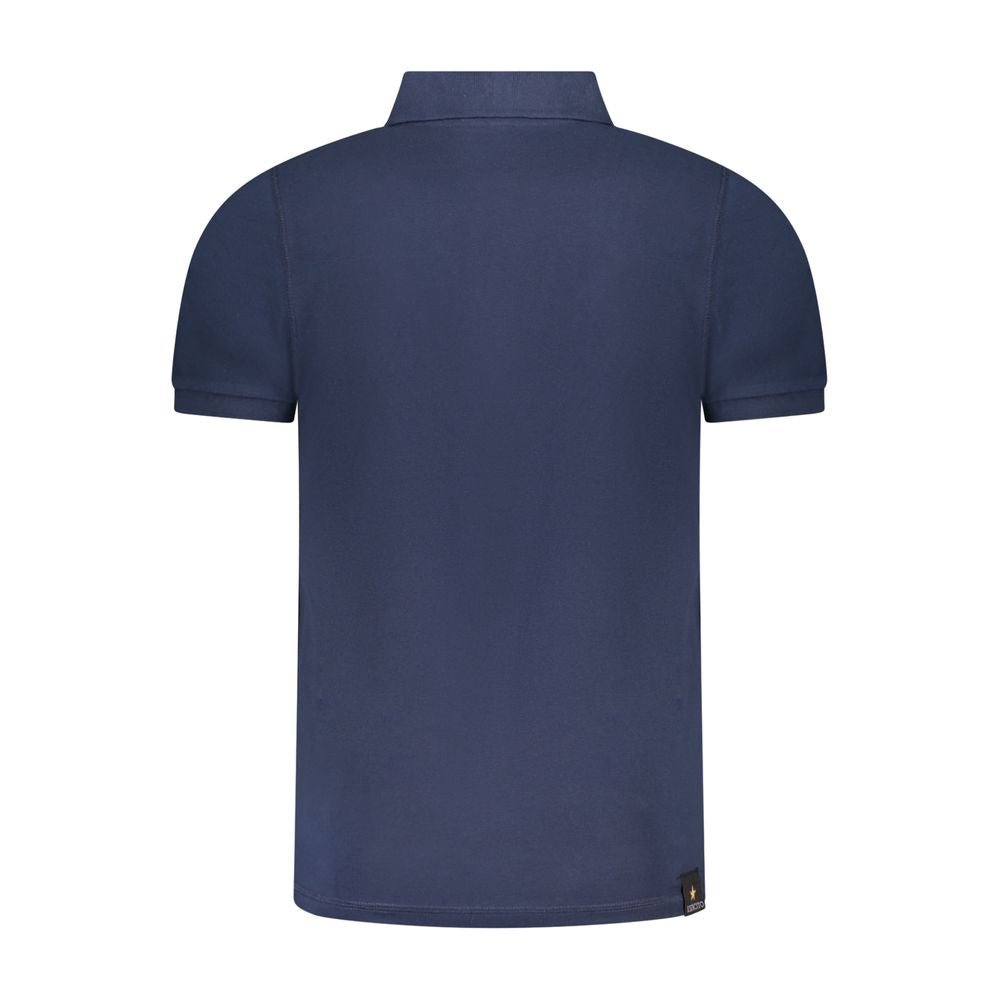 Polo Shirt by Accademia Militare for men in cotton blue & print presents a crisp silhouette, artfully detailed with a crisp and crisp .