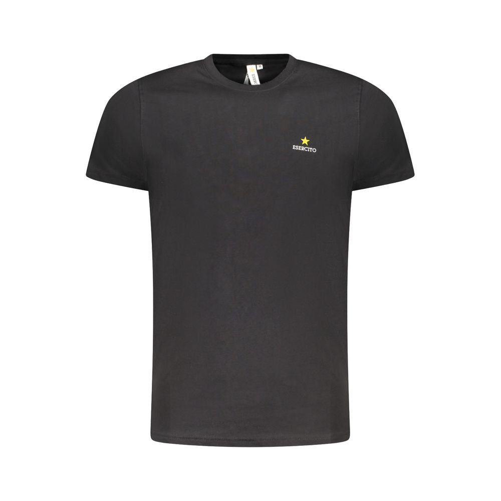 Esercito 1659 Men's Short-Sleeve Crew Neck Cotton T-Shirt - Black Print