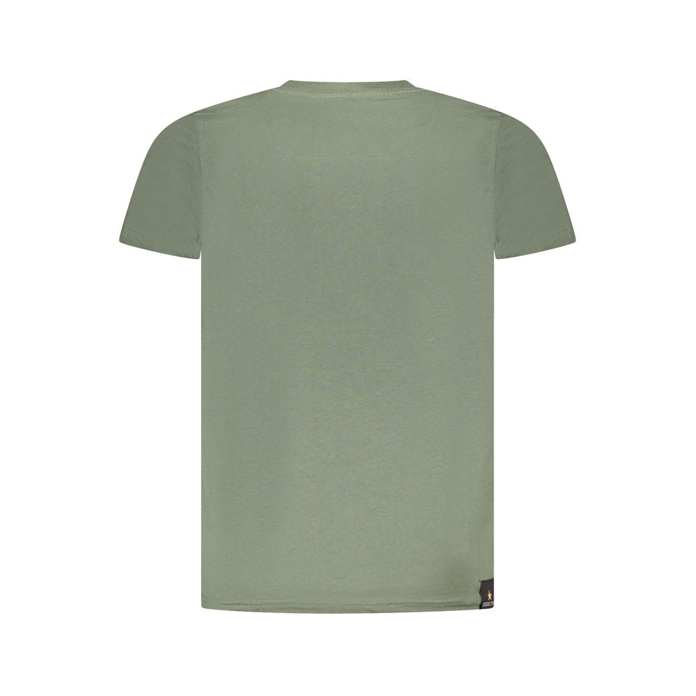T-Shirt by Accademia Militare for men in cotton green & print showcases a chic silhouette, artfully detailed with a chic crew neckline and for a chic finish.