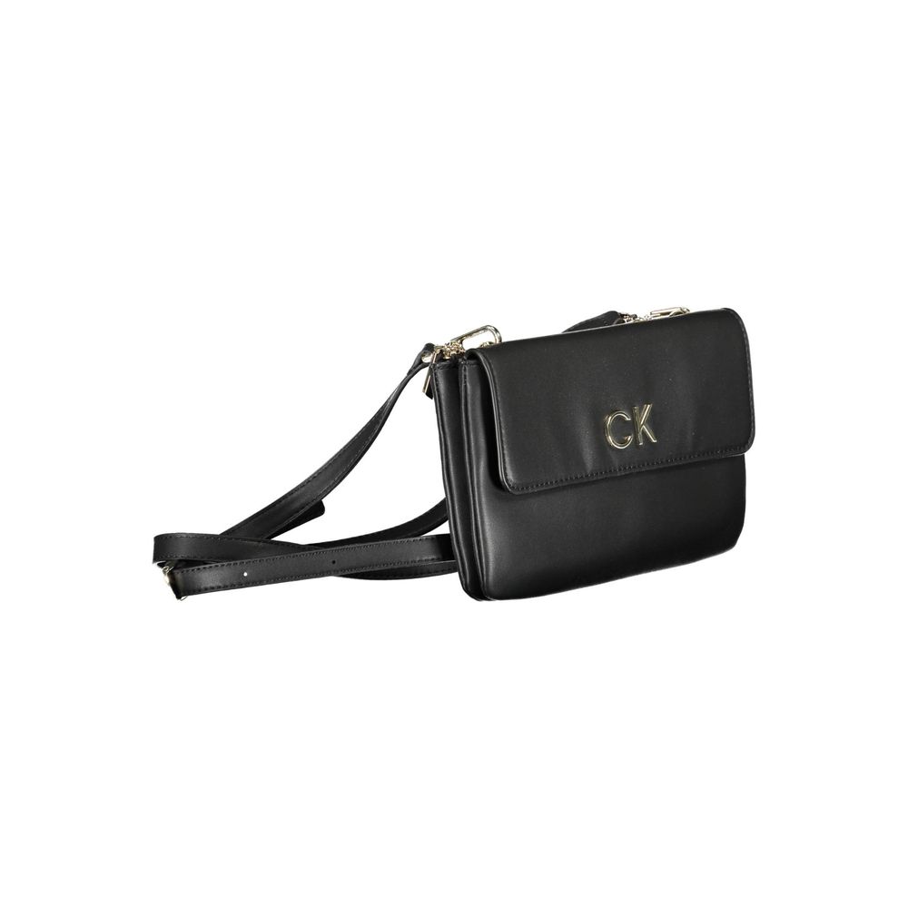 Shoulder Clutch Handbag by Calvin Klein for women in polyester faux leather black features a exquisite silhouette, showcasing a secure snap & zipper and exquisite built-in-compartments with versatile shoulder-strap & adjustable-strap for a exquisite finish.
