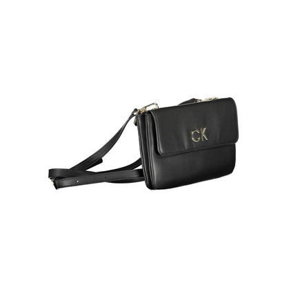 Shoulder Clutch Handbag by Calvin Klein for women in polyester faux leather black features a exquisite silhouette, showcasing a secure snap & zipper and exquisite built-in-compartments with versatile shoulder-strap & adjustable-strap for a exquisite finish.