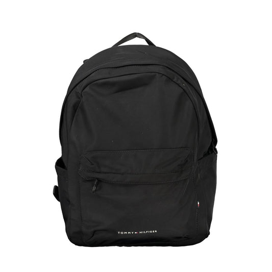 Backpack by Tommy Hilfiger for men in polyester black & print showcases a stately Polyester Backpack design, featuring a secure zipper with stately external-pockets & laptop-compartment and versatile handle, backpack-strap & adjustable-strap.