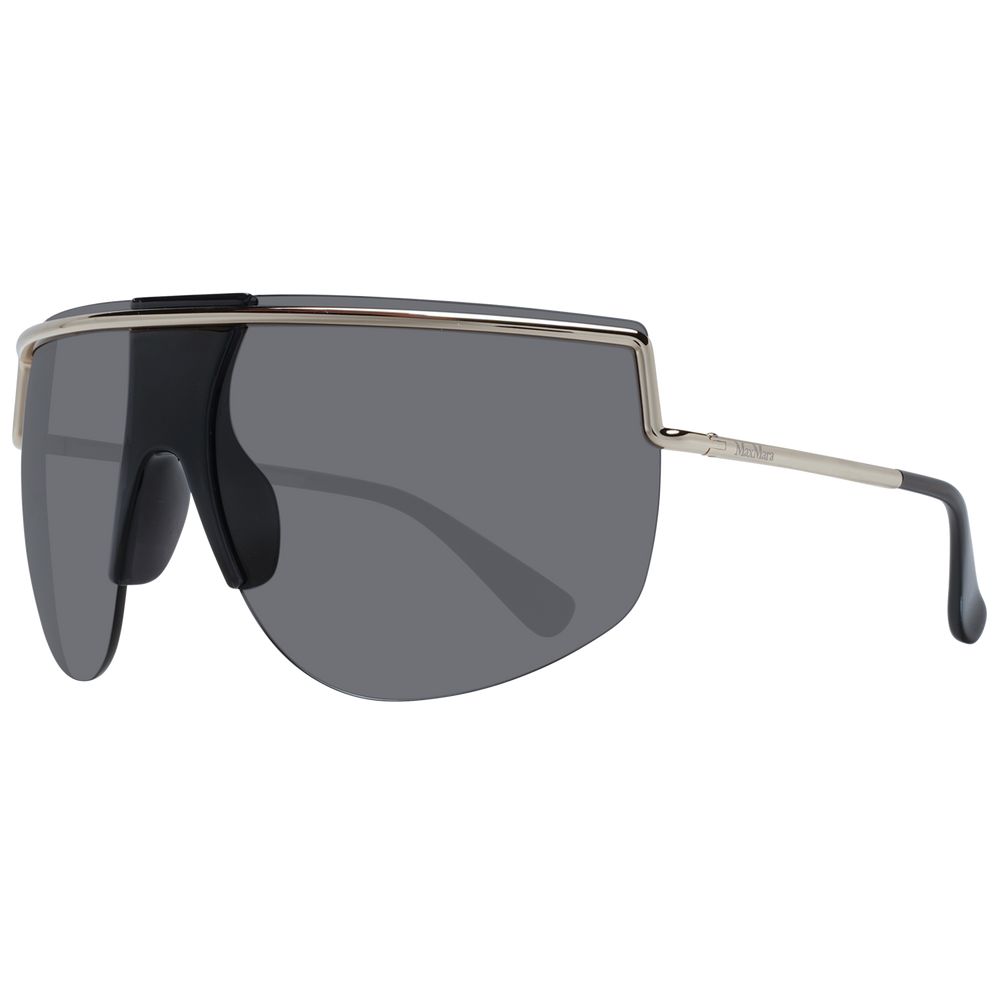 Sunglasses by Max Mara for women in metal and gold featuring an opulent aviator half-rim frame design with a sophisticated gold coloured frame finish and high-performance non-polarized category-3-dark-tint lens.