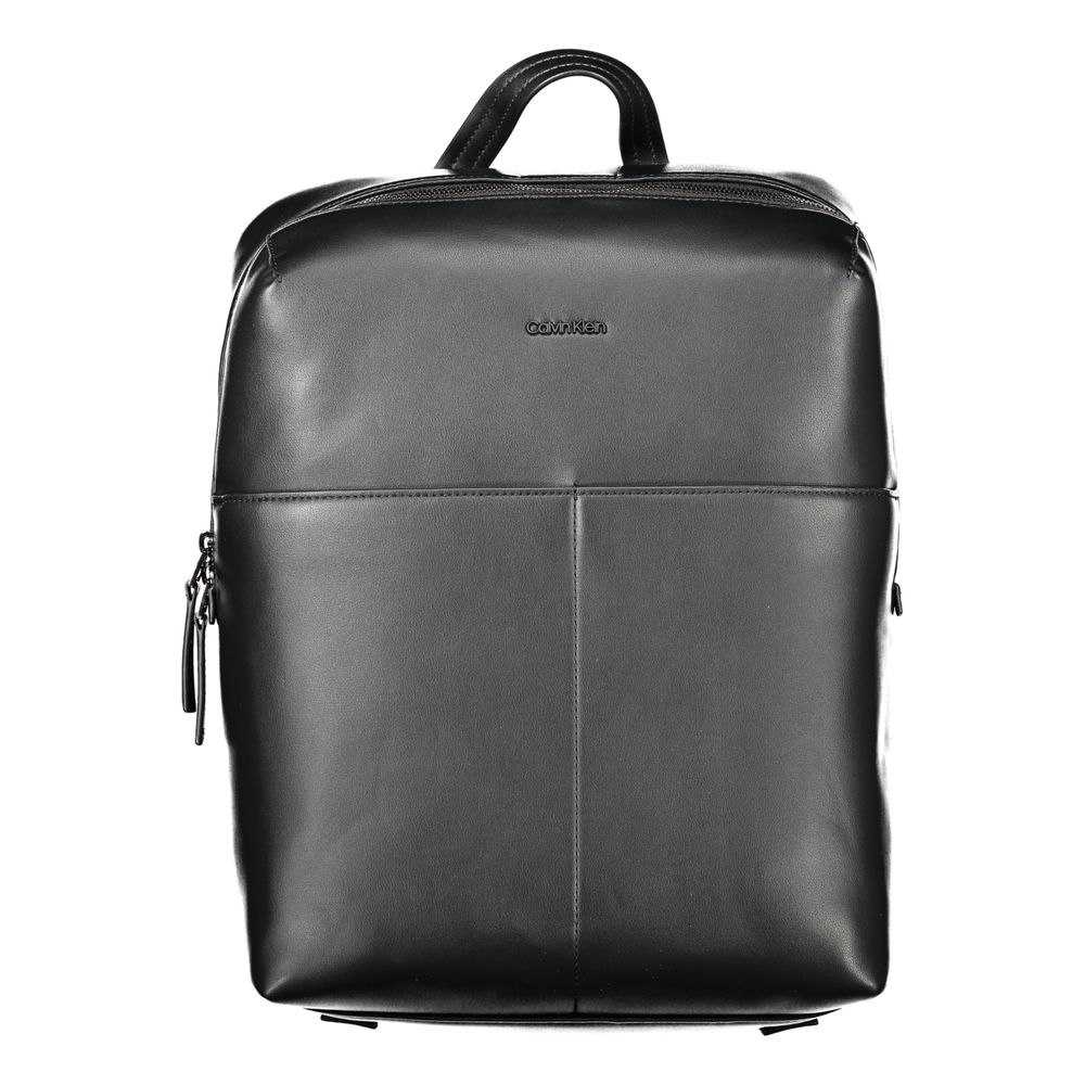 Backpack by Calvin Klein for men in polyethylene black features a refined silhouette, showcasing the Polyethylene Backpack design with a secure zipper, ample external-pockets & internal-pockets, and versatile handle, backpack-strap & adjustable-strap.