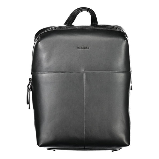 Backpack by Calvin Klein for men in polyethylene black features a refined silhouette, showcasing the Polyethylene Backpack design with a secure zipper, ample external-pockets & internal-pockets, and versatile handle, backpack-strap & adjustable-strap.
