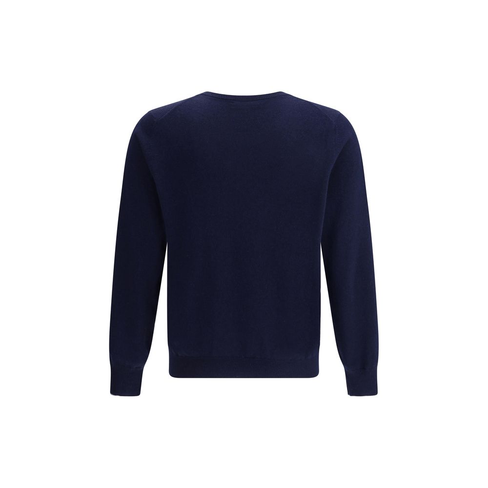 This Sweater by Brunello Cucinelli for men in cashmere blue & patterned presents a understated silhouette, featuring a sophisticated crew neckline and for a understated finish.
