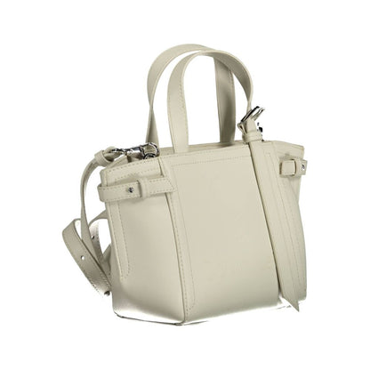 Shopper Handbag by Calvin Klein for women in polyester faux leather white presents a ornamental silhouette, showcasing a secure zipper, ample cardholder, and versatile shoulder-strap, adjustable-strap & handle for a ornamental finish.