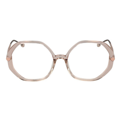 Eyeglasses Frames by Philipp Plein for women in pink features an refined silhouette, showcasing a sophisticated rose coloured frame and refined full-frame frame design for a refined look.