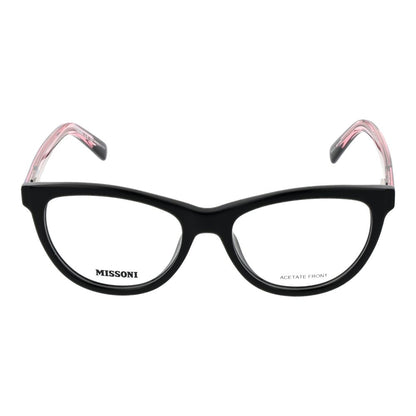 Eyeglasses Frames by Missoni for women in black features a refined silhouette, showcasing a refined black coloured frame and full-frame frame design for a sophisticated, premium look.