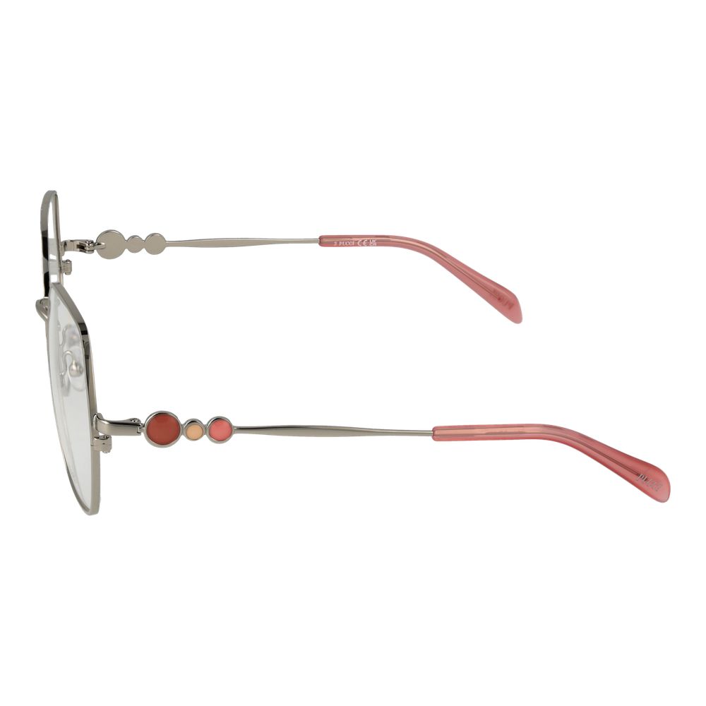 Eyeglasses Frames by Emilio Pucci for women in gray showcases a refined full-frame frame design with a refined gray coloured frame finish for a refined and sophisticated look.