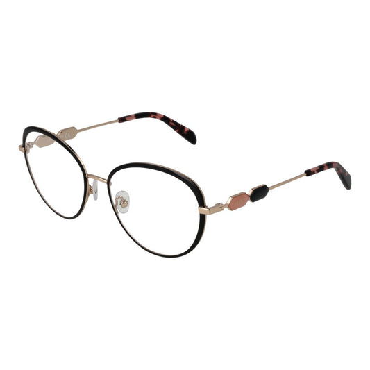 Eyeglasses Frames by Emilio Pucci for women in and black showcases an refined full-frame frame design featuring a sophisticated black coloured frame for an refined and refined aesthetic.