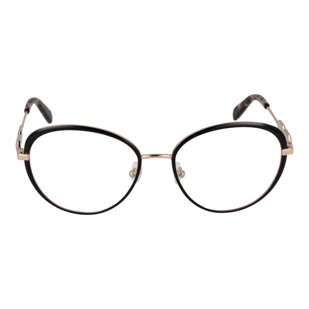 Eyeglasses Frames by Emilio Pucci for women in black features a refined silhouette, showcasing a refined black coloured frame and full-frame frame design for a sophisticated, premium look.