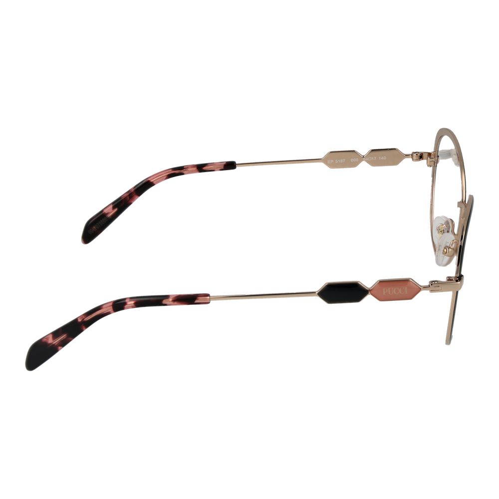 Eyeglasses Frames by Emilio Pucci for women in black features an refined silhouette, showcasing a sophisticated black coloured frame and refined full-frame frame design for a refined look.