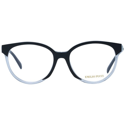 Eyeglasses Frames by Emilio Pucci for women in black features an refined silhouette, showcasing a sophisticated black coloured frame and refined full-frame frame design for a refined look.