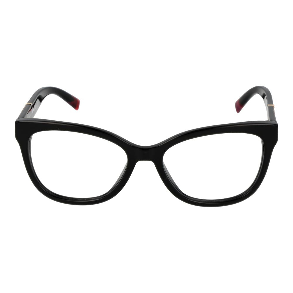 Eyeglasses Frames by Missoni for women in black showcases a reflective silhouette, artfully incorporating a sophisticated black coloured frame with a distinct full-frame frame design.