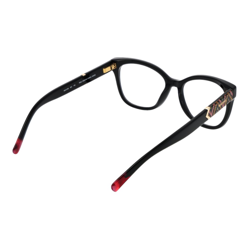 Eyeglasses Frames by Missoni for women in and black showcases an refined full-frame frame design featuring a sophisticated black coloured frame for an refined and refined aesthetic.