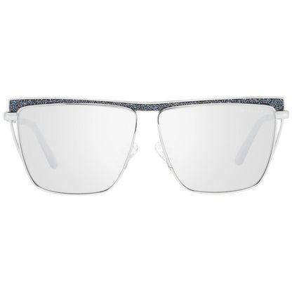 Sunglasses by Marciano by Guess for women in silver features an ethereal trapezium frame design with silver coloured frame frames and mirrored category-1-light-tint lens for a ethereal finish.