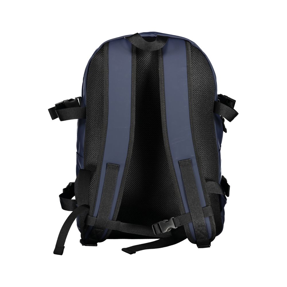 Backpack by Tommy Hilfiger for men in polyethylene blue features a refined silhouette, showcasing the Polyethylene Backpack design with a secure zipper, ample external-pockets, and versatile backpack-strap, adjustable-strap & handle.