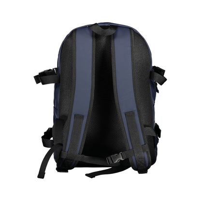 Backpack by Tommy Hilfiger for men in polyethylene blue features a refined silhouette, showcasing the Polyethylene Backpack design with a secure zipper, ample external-pockets, and versatile backpack-strap, adjustable-strap & handle.