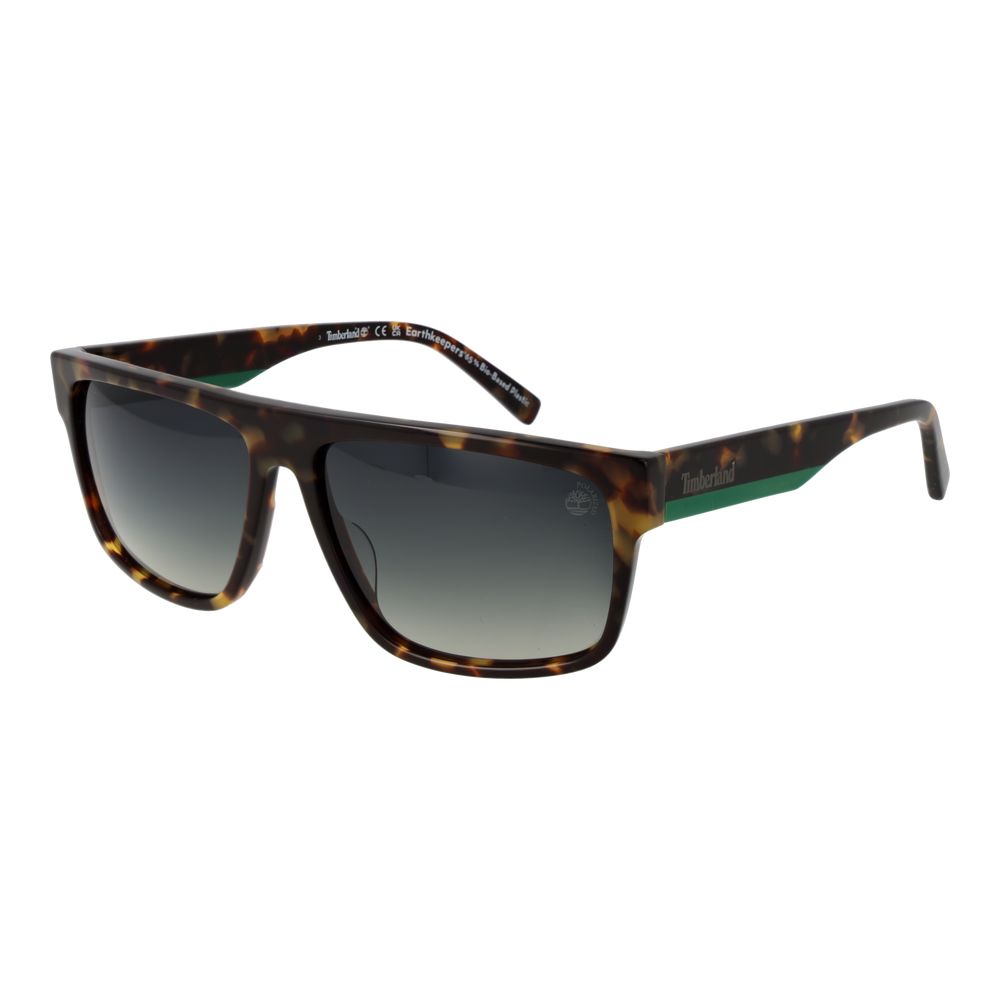 Sunglasses by Timberland for men in acetate brown features an ethereal rectangle full-rim frame design with brown coloured frame frames and polarized gradient category-3-dark-tint lens for a ethereal finish.