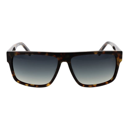 Sunglasses by Timberland for men in acetate brown showcases a ethereal silhouette, featuring brown coloured frame rectangle full-rim frame design with polarized gradient category-3-dark-tint lens for a ethereal finish.