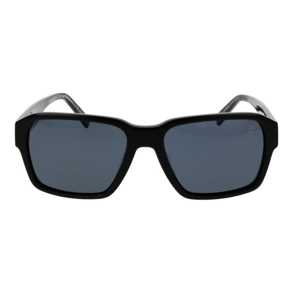 This Sunglasses by Timberland for men in black presents a sumptuous silhouette, showcasing a sumptuous full-rim square frame design in black coloured frame and high-performance polarized category-3-dark-tint lens.