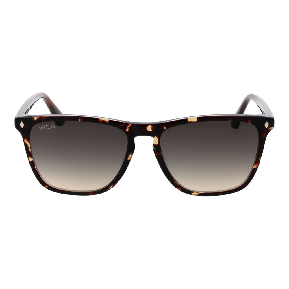 Sunglasses by Web for men in brown showcases a ethereal silhouette, featuring brown coloured frame rectangle full-rim frame design with gradient category-3-dark-tint lens for a ethereal finish.